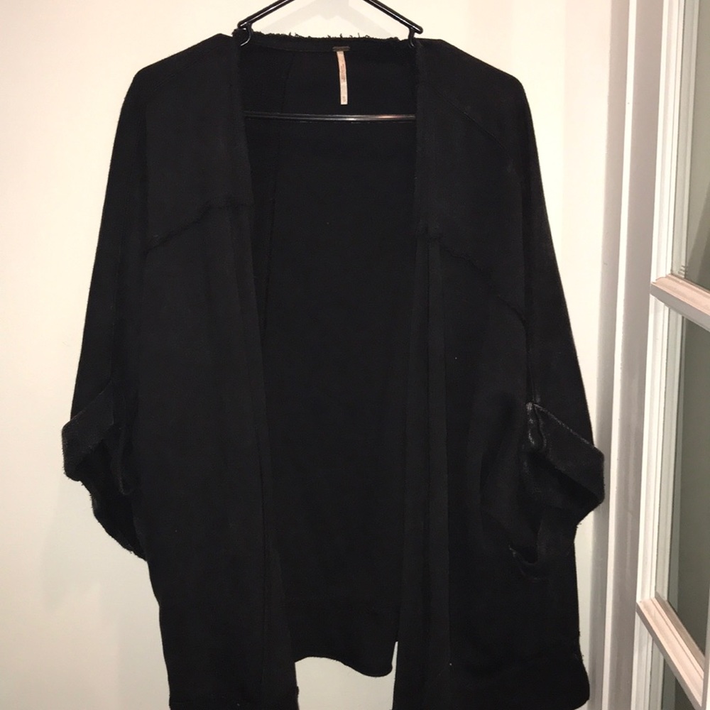 Free people, black open cardigan